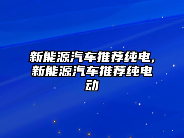 新能源汽車推薦純電,新能源汽車推薦純電動