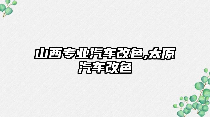 山西專業汽車改色,太原汽車改色