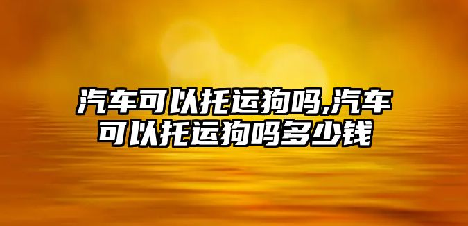 汽車可以托運狗嗎,汽車可以托運狗嗎多少錢