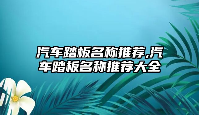 汽車踏板名稱推薦,汽車踏板名稱推薦大全