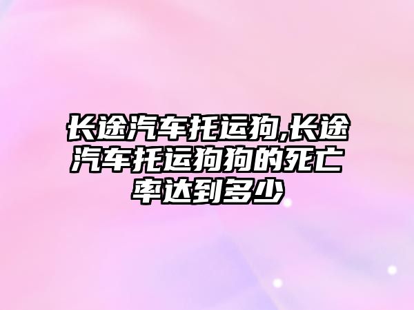 長途汽車托運狗,長途汽車托運狗狗的死亡率達到多少