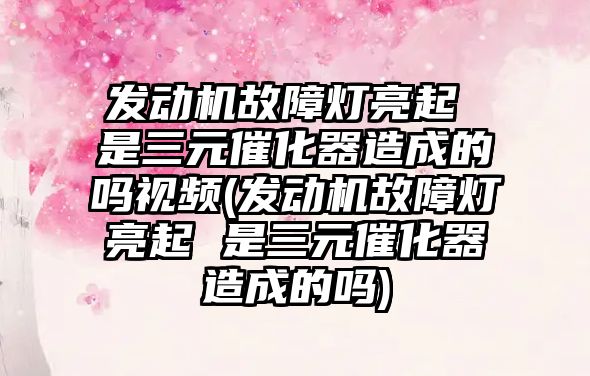 發動機故障燈亮起 是三元催化器造成的嗎視頻(發動機故障燈亮起 是三元催化器造成的嗎)