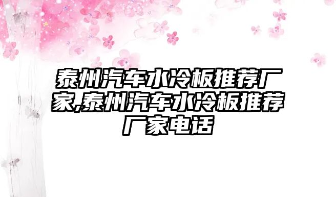 泰州汽車水冷板推薦廠家,泰州汽車水冷板推薦廠家電話