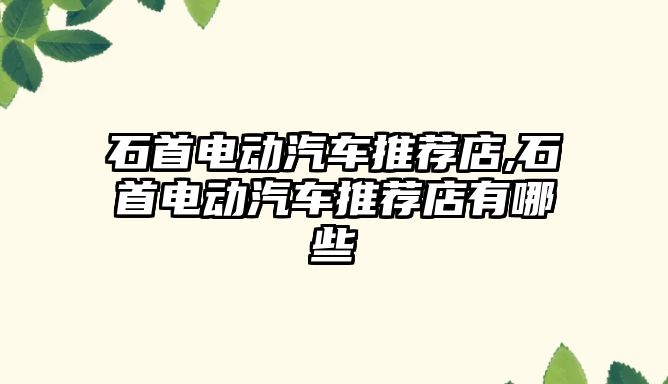 石首電動汽車推薦店,石首電動汽車推薦店有哪些