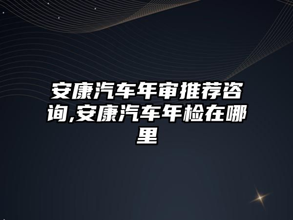 安康汽車年審推薦咨詢,安康汽車年檢在哪里