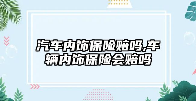 汽車內飾保險賠嗎,車輛內飾保險會賠嗎