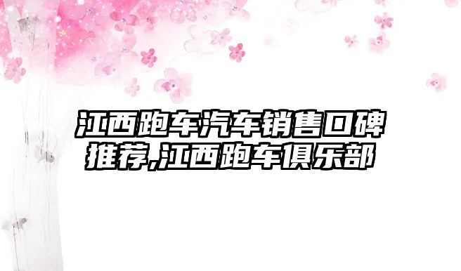 江西跑車汽車銷售口碑推薦,江西跑車俱樂部