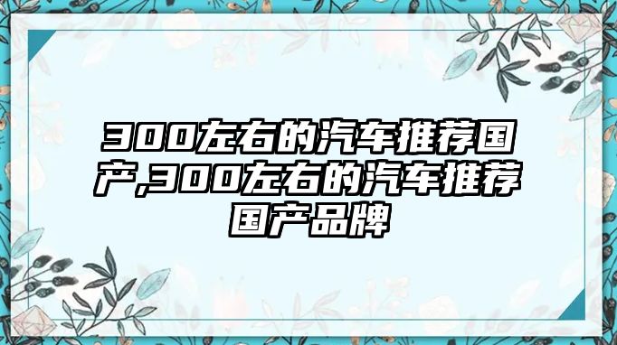 300左右的汽車推薦國產(chǎn),300左右的汽車推薦國產(chǎn)品牌