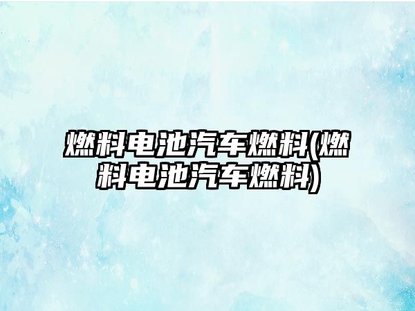 燃料電池汽車燃料(燃料電池汽車燃料)