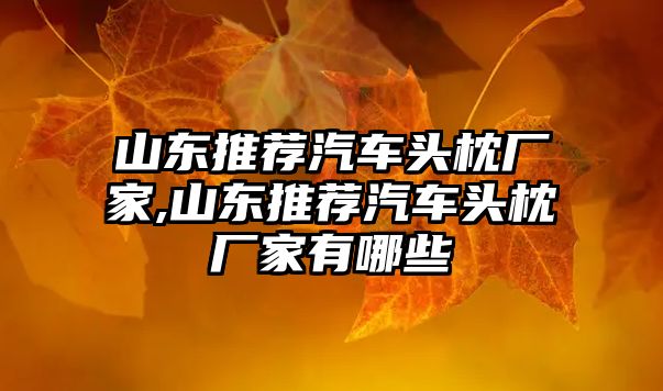 山東推薦汽車頭枕廠家,山東推薦汽車頭枕廠家有哪些