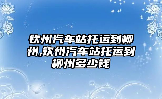 欽州汽車站托運到柳州,欽州汽車站托運到柳州多少錢