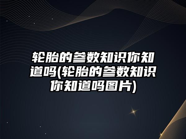 輪胎的參數知識你知道嗎(輪胎的參數知識你知道嗎圖片)