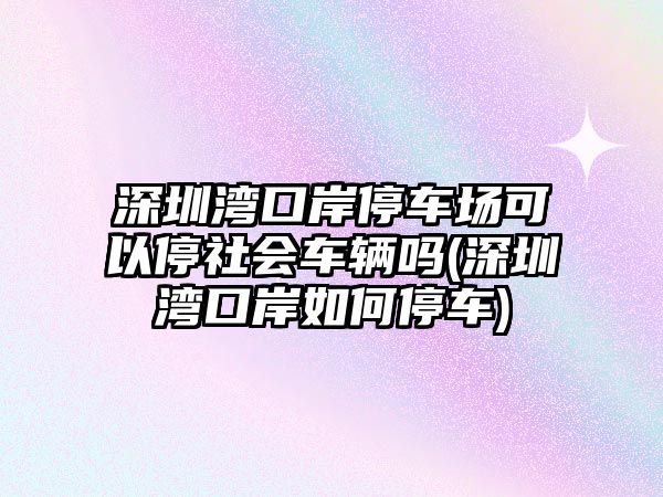 深圳灣口岸停車場可以停社會車輛嗎(深圳灣口岸如何停車)