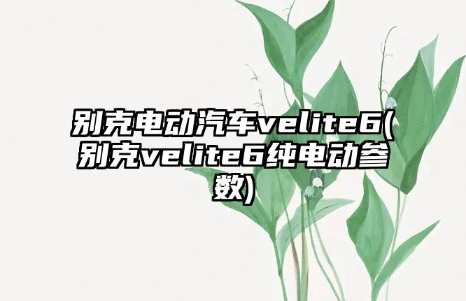 別克電動汽車velite6(別克velite6純電動參數(shù))