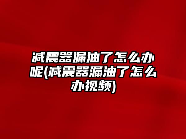 減震器漏油了怎么辦呢(減震器漏油了怎么辦視頻)