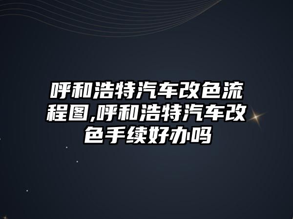 呼和浩特汽車改色流程圖,呼和浩特汽車改色手續好辦嗎