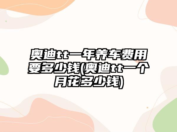 奧迪tt一年養(yǎng)車費(fèi)用要多少錢(奧迪tt一個(gè)月花多少錢)