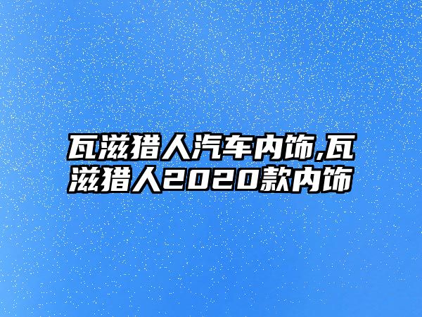 瓦滋獵人汽車內飾,瓦滋獵人2020款內飾