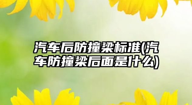 汽車后防撞梁標準(汽車防撞梁后面是什么)