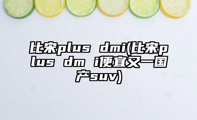 比宋plus dmi(比宋plus dm i便宜又一國產suv)