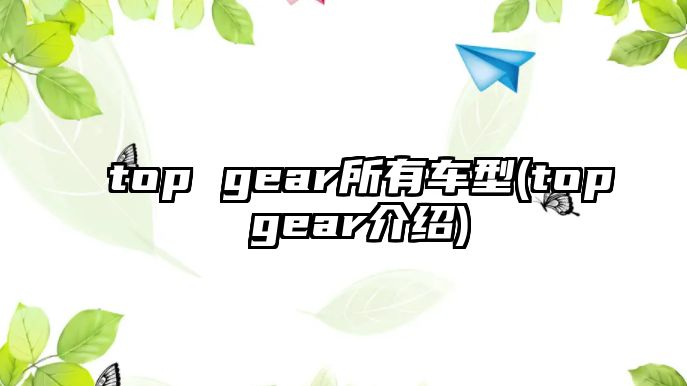 top gear所有車型(top gear介紹)