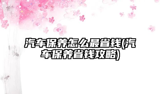 汽車保養怎么最省錢(汽車保養省錢攻略)