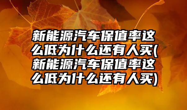 新能源汽車保值率這么低為什么還有人買(新能源汽車保值率這么低為什么還有人買)