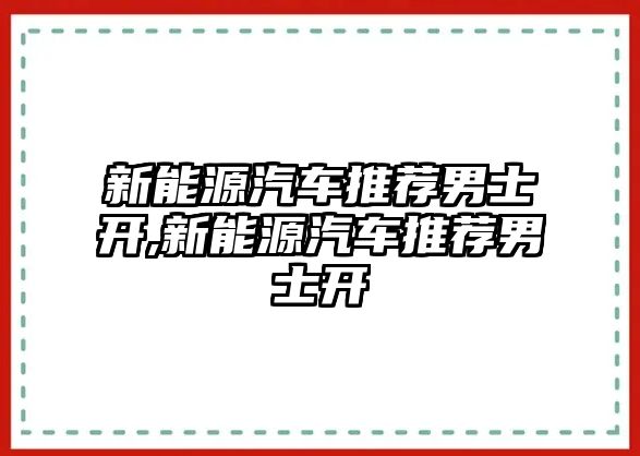 新能源汽車推薦男士開,新能源汽車推薦男士開