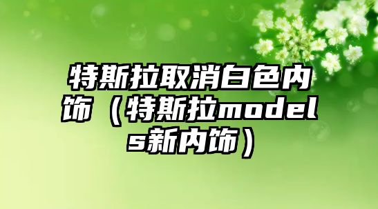 特斯拉取消白色內飾（特斯拉models新內飾）