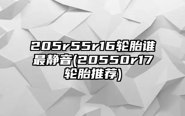 205r55r16輪胎誰最靜音(20550r17輪胎推薦)