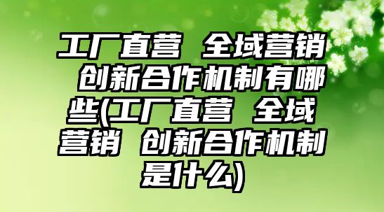 工廠直營 全域營銷 創新合作機制有哪些(工廠直營 全域營銷 創新合作機制是什么)