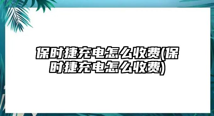 保時(shí)捷充電怎么收費(fèi)(保時(shí)捷充電怎么收費(fèi))