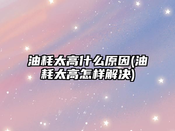 油耗太高什么原因(油耗太高怎樣解決)