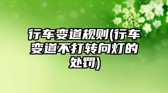 行車變道規(guī)則(行車變道不打轉(zhuǎn)向燈的處罰)