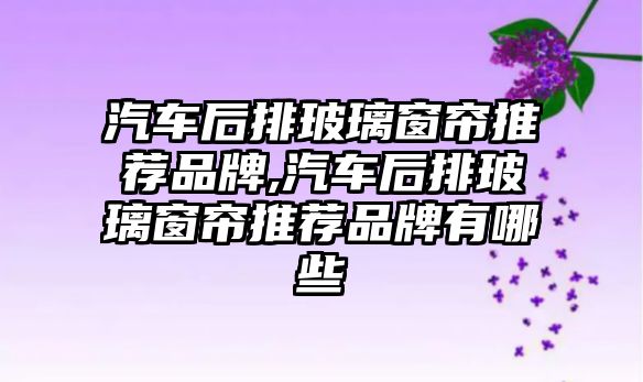 汽車后排玻璃窗簾推薦品牌,汽車后排玻璃窗簾推薦品牌有哪些