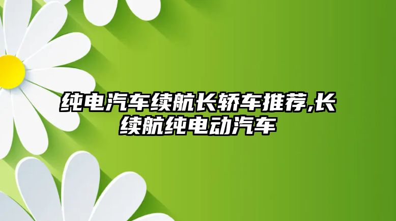 純電汽車續航長轎車推薦,長續航純電動汽車