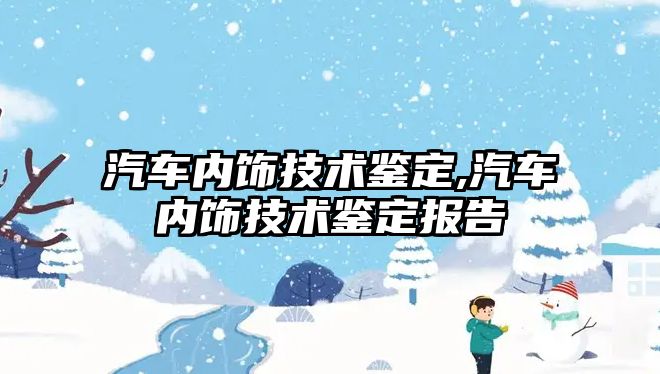 汽車內飾技術鑒定,汽車內飾技術鑒定報告