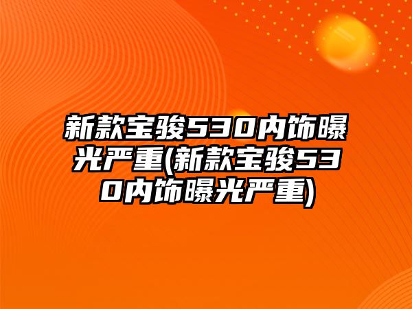 新款寶駿530內飾曝光嚴重(新款寶駿530內飾曝光嚴重)