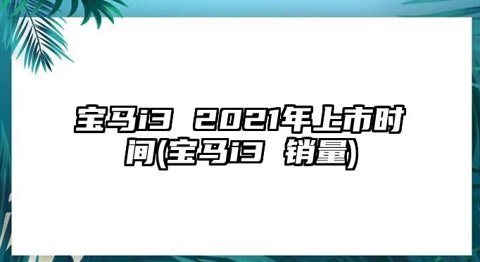 寶馬i3 2021年上市時間(寶馬i3 銷量)