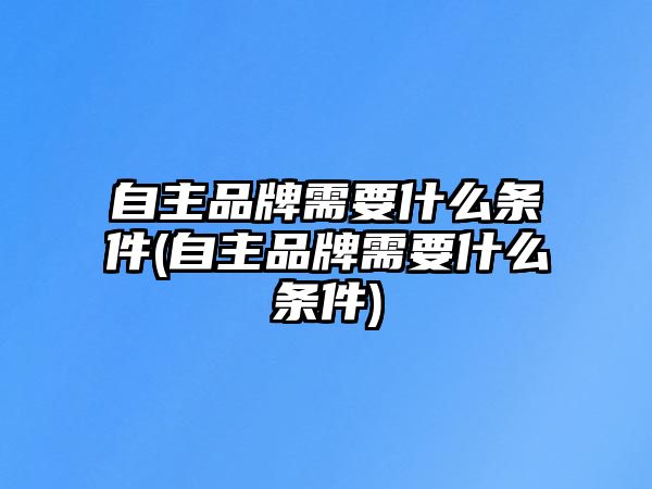 自主品牌需要什么條件(自主品牌需要什么條件)