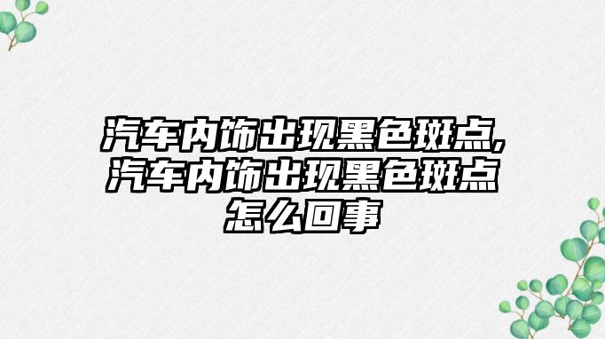 汽車內飾出現黑色斑點,汽車內飾出現黑色斑點怎么回事