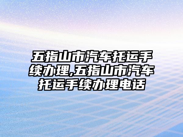 五指山市汽車托運手續(xù)辦理,五指山市汽車托運手續(xù)辦理電話