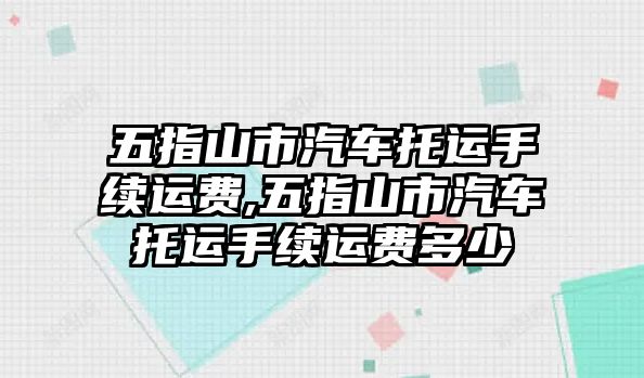 五指山市汽車托運手續(xù)運費,五指山市汽車托運手續(xù)運費多少