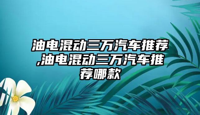 油電混動三萬汽車推薦,油電混動三萬汽車推薦哪款