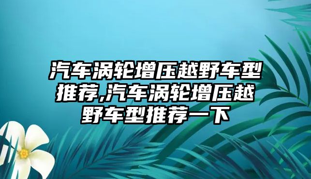 汽車渦輪增壓越野車型推薦,汽車渦輪增壓越野車型推薦一下