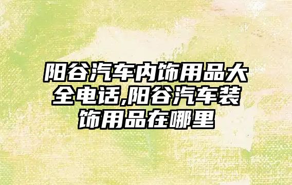 陽谷汽車內飾用品大全電話,陽谷汽車裝飾用品在哪里