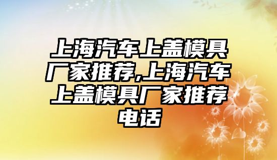 上海汽車上蓋模具廠家推薦,上海汽車上蓋模具廠家推薦電話