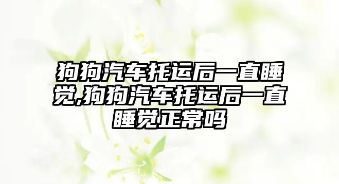 狗狗汽車托運后一直睡覺,狗狗汽車托運后一直睡覺正常嗎