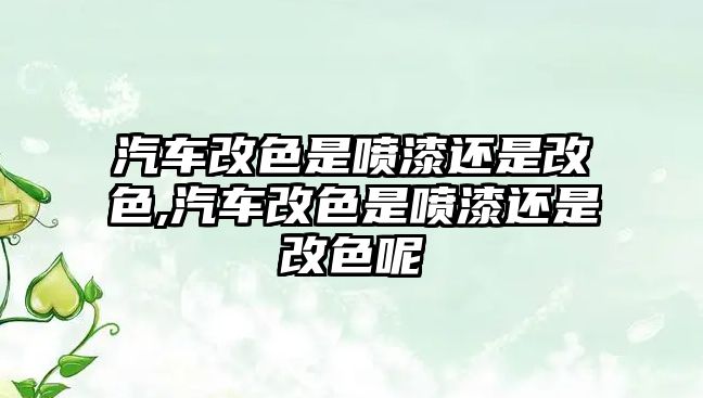 汽車改色是噴漆還是改色,汽車改色是噴漆還是改色呢