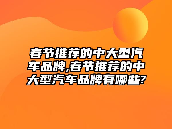 春節推薦的中大型汽車品牌,春節推薦的中大型汽車品牌有哪些?